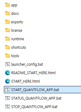 Class A QuantFlow local Windows package and launch script